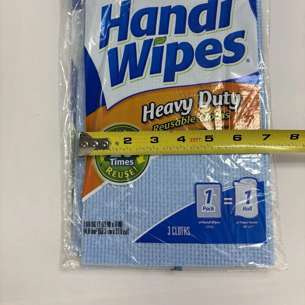 Clorox HANDI WIPES CLOTHS ABSORBENT MULTIPURPOSE CLEANING TOWELS BLUE 3 Packs
